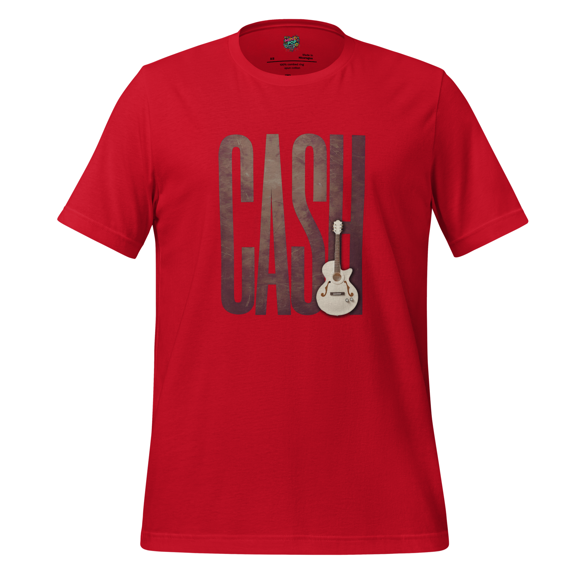 Leather-Look Johnny Cash Tribute Shirt Red