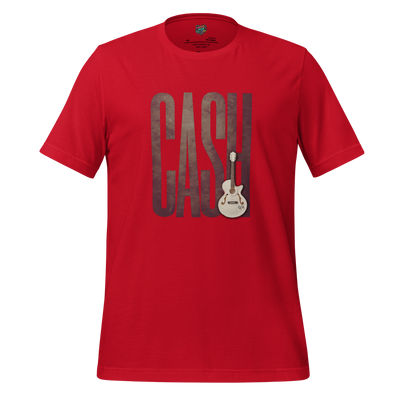 Leather-Look Johnny Cash Tribute Shirt Red