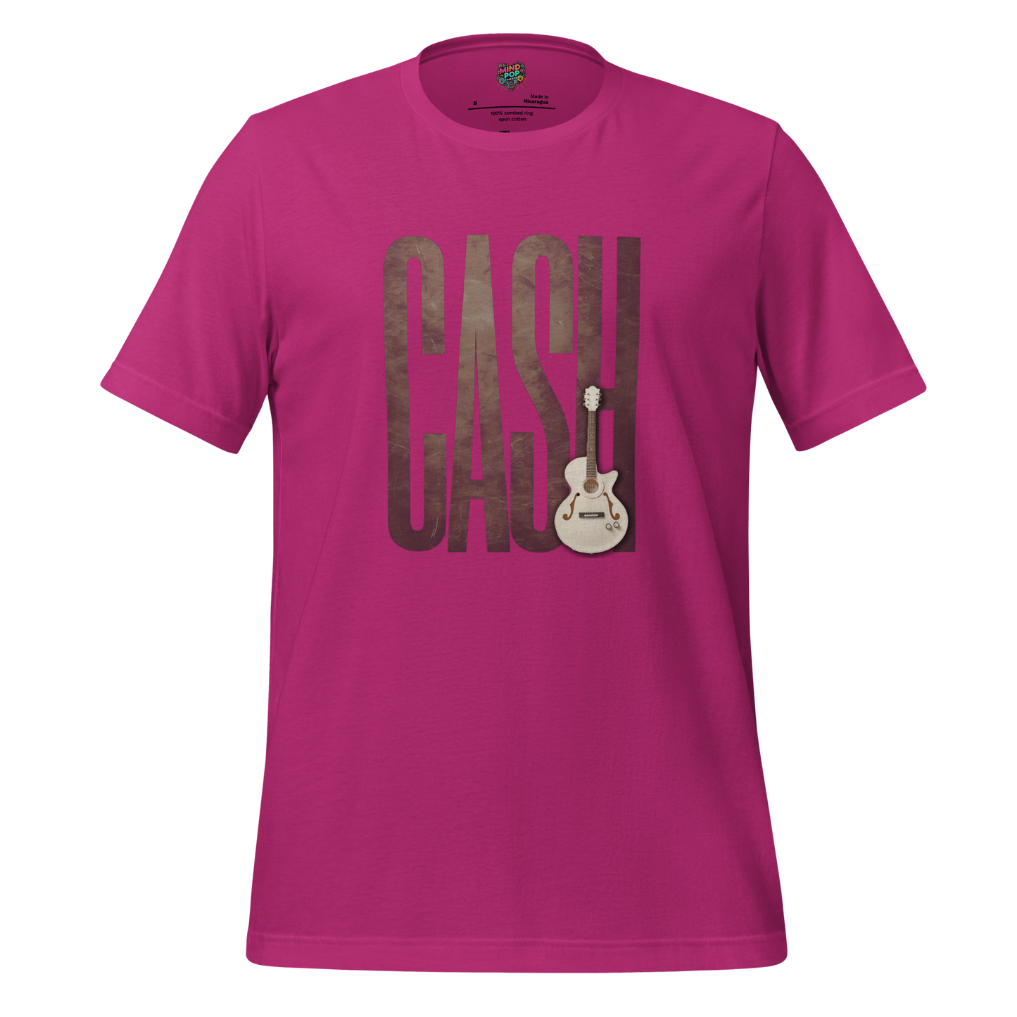 Leather-Look Johnny Cash Tribute Shirt Berry