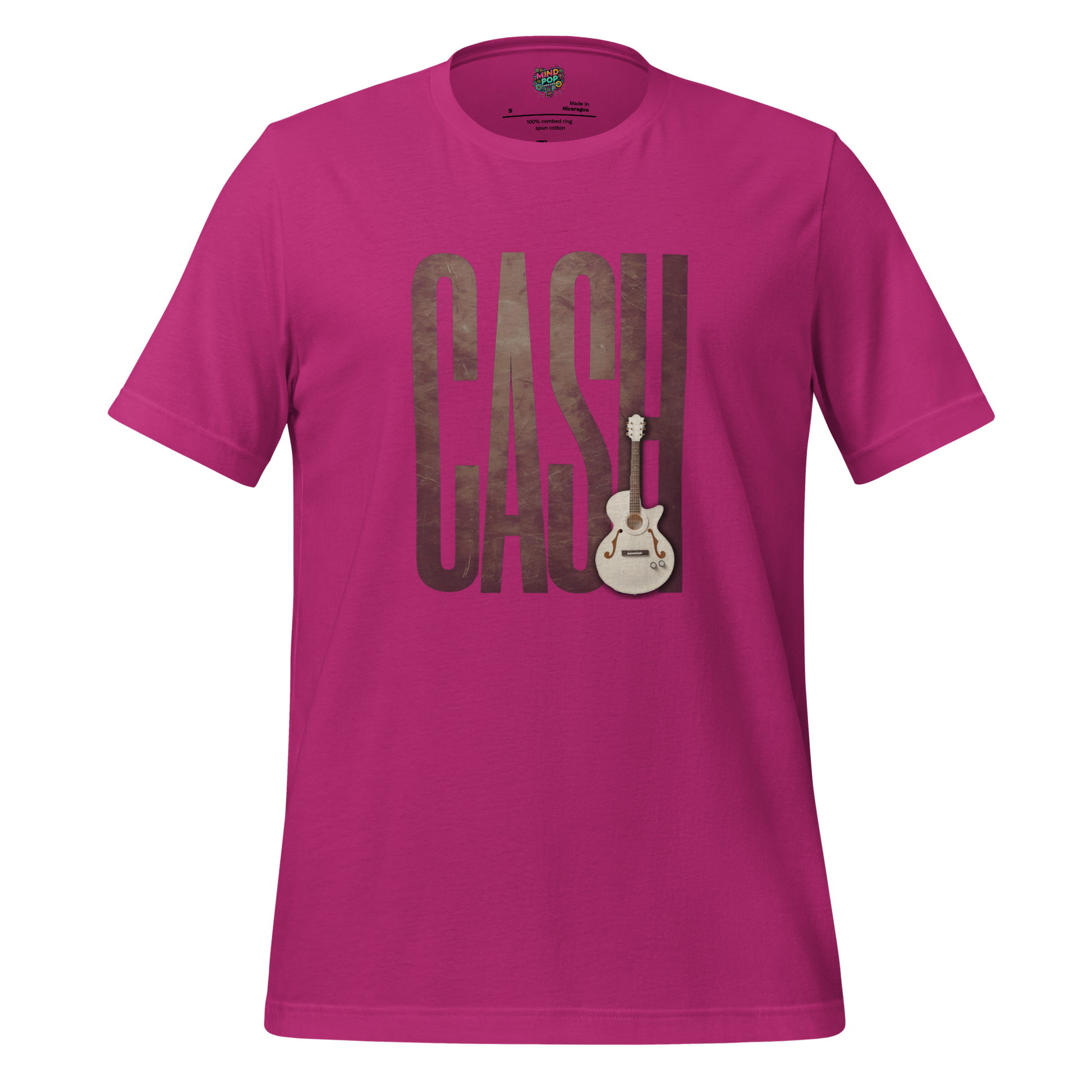 Leather-Look Johnny Cash Tribute Shirt Berry