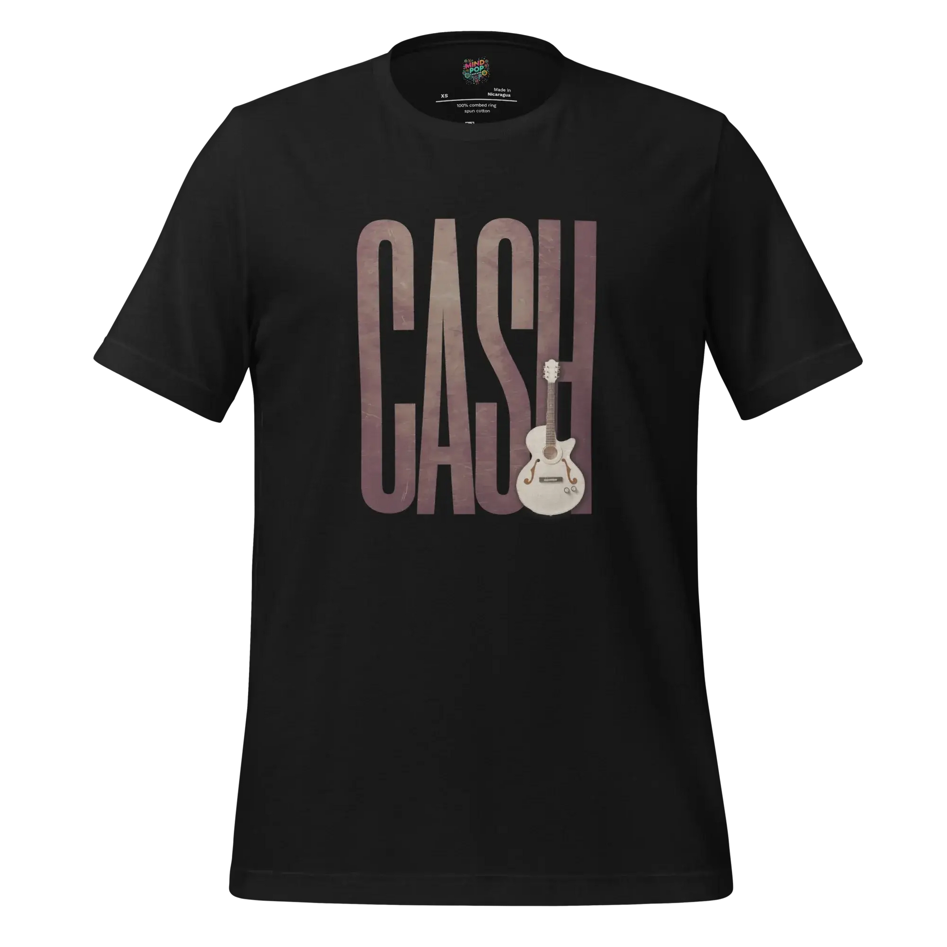 Leather-Look Johnny Cash Tribute Shirt Vintage Black