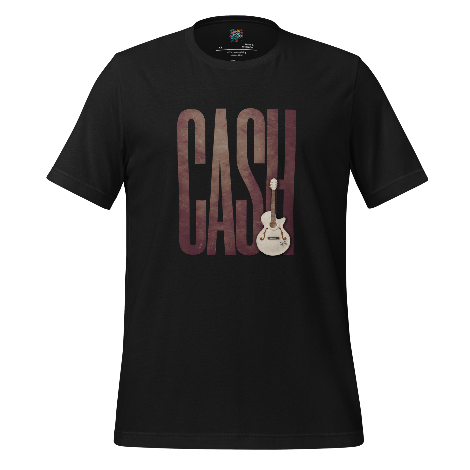 Leathered Man in Black SHirt Vintage Black