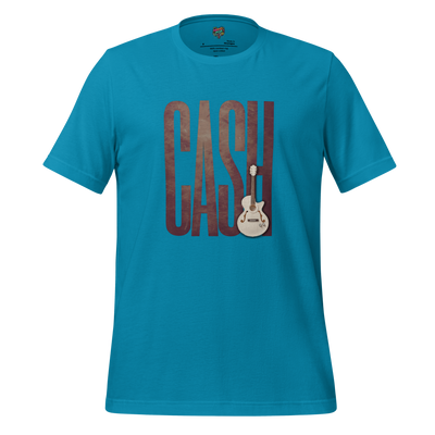 Leathered Man in Black SHirt Aqua