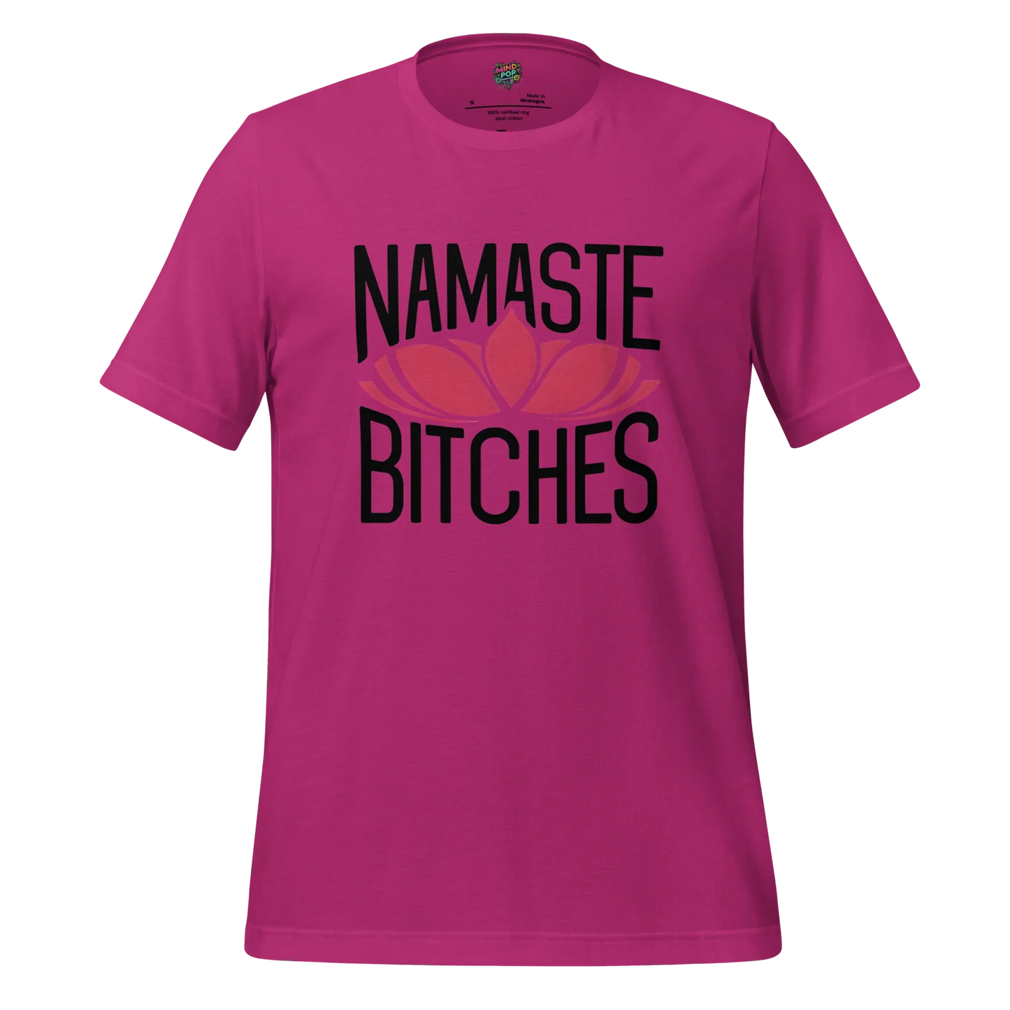 Namaste Bitches Lotus Tee — Sarcastic Yoga Shirt Berry