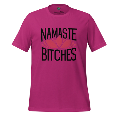 Namaste Bitches Lotus Tee — Sarcastic Yoga Shirt Berry