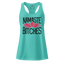 Lotus Namaste Bitches: fitted racerback tank top Tahiti Blue