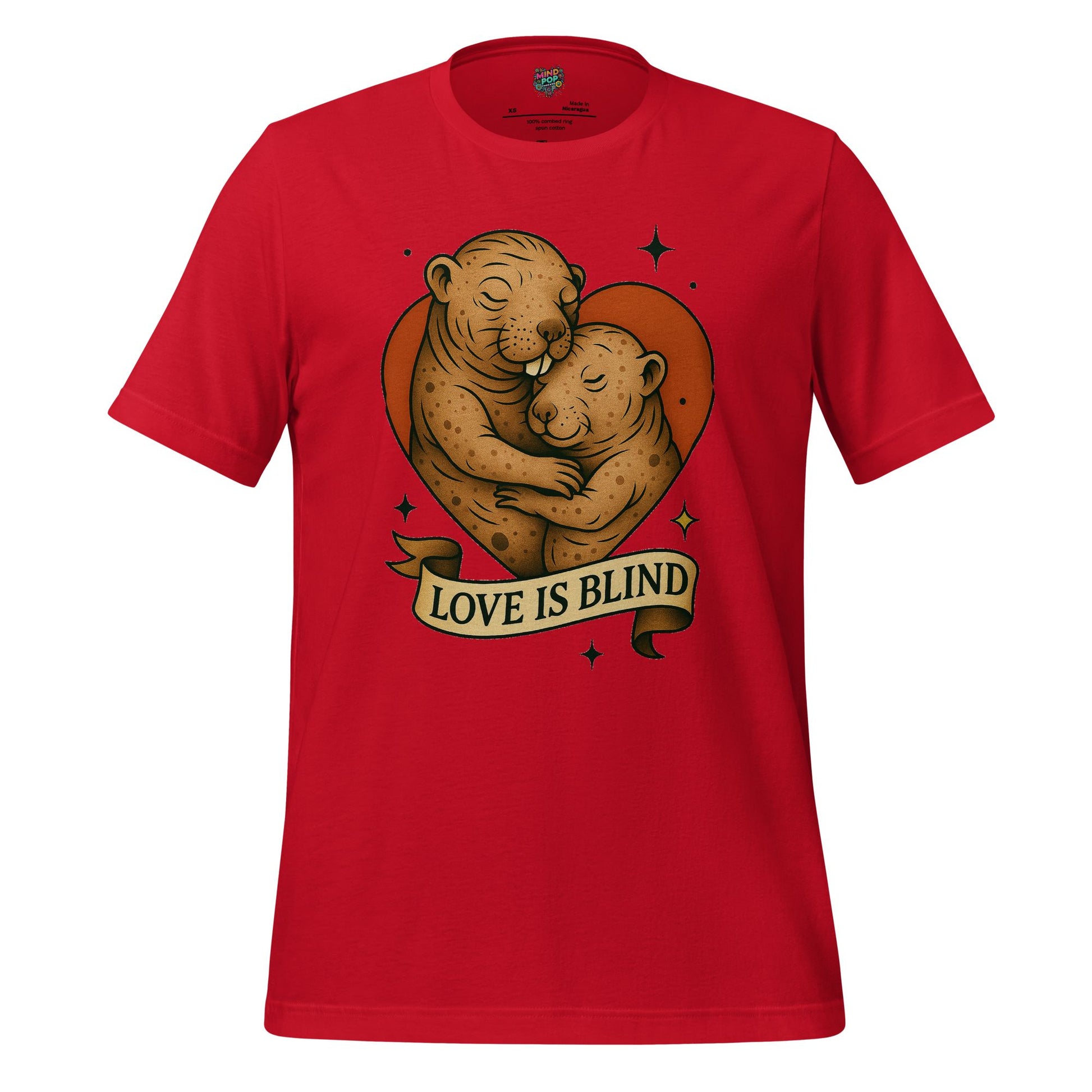 Love Is Blind Traditional Tattoo Cotton Shirt Red
