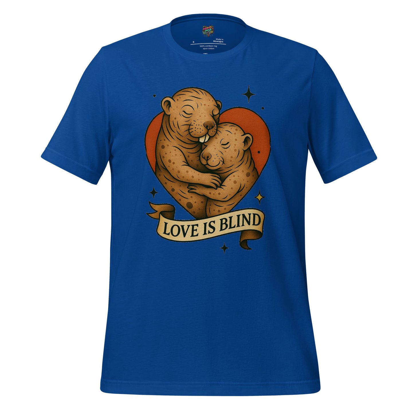 Love Is Blind Traditional Tattoo Cotton Shirt True Royal