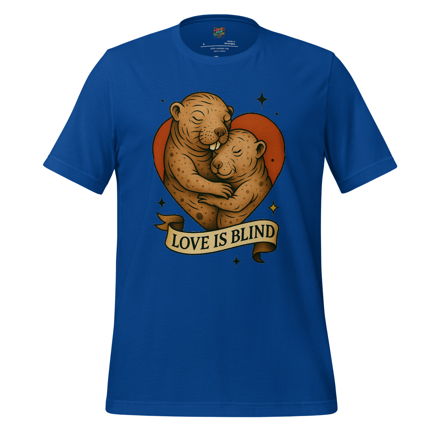 Love Is Blind Traditional Tattoo Cotton Shirt True Royal