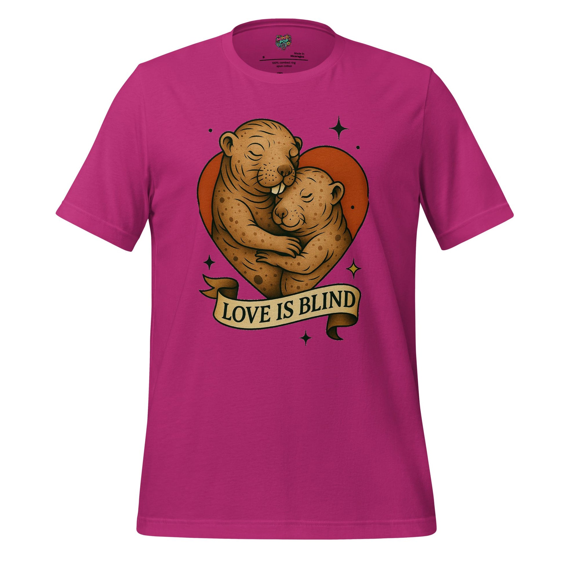 Love Is Blind Traditional Tattoo Cotton Shirt Berry
