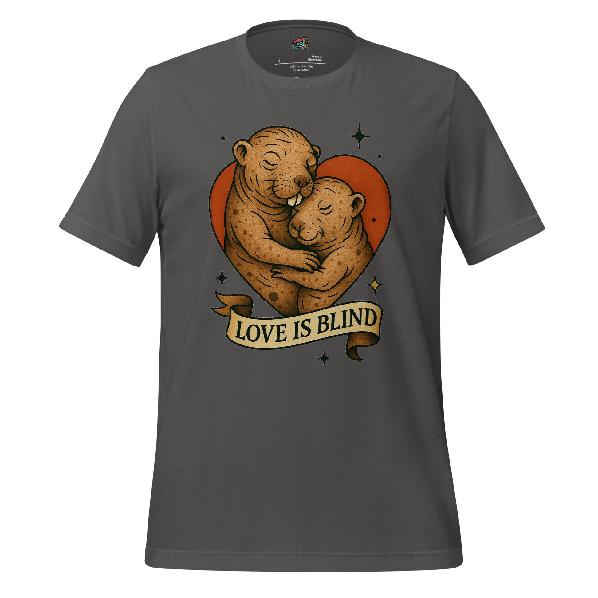Love Is Blind Traditional Tattoo Cotton Shirt Asphalt