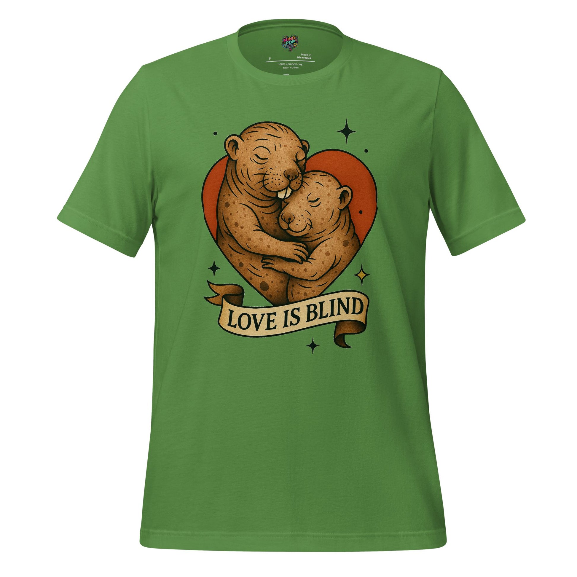 Love Is Blind Traditional Tattoo Cotton Shirt Leaf