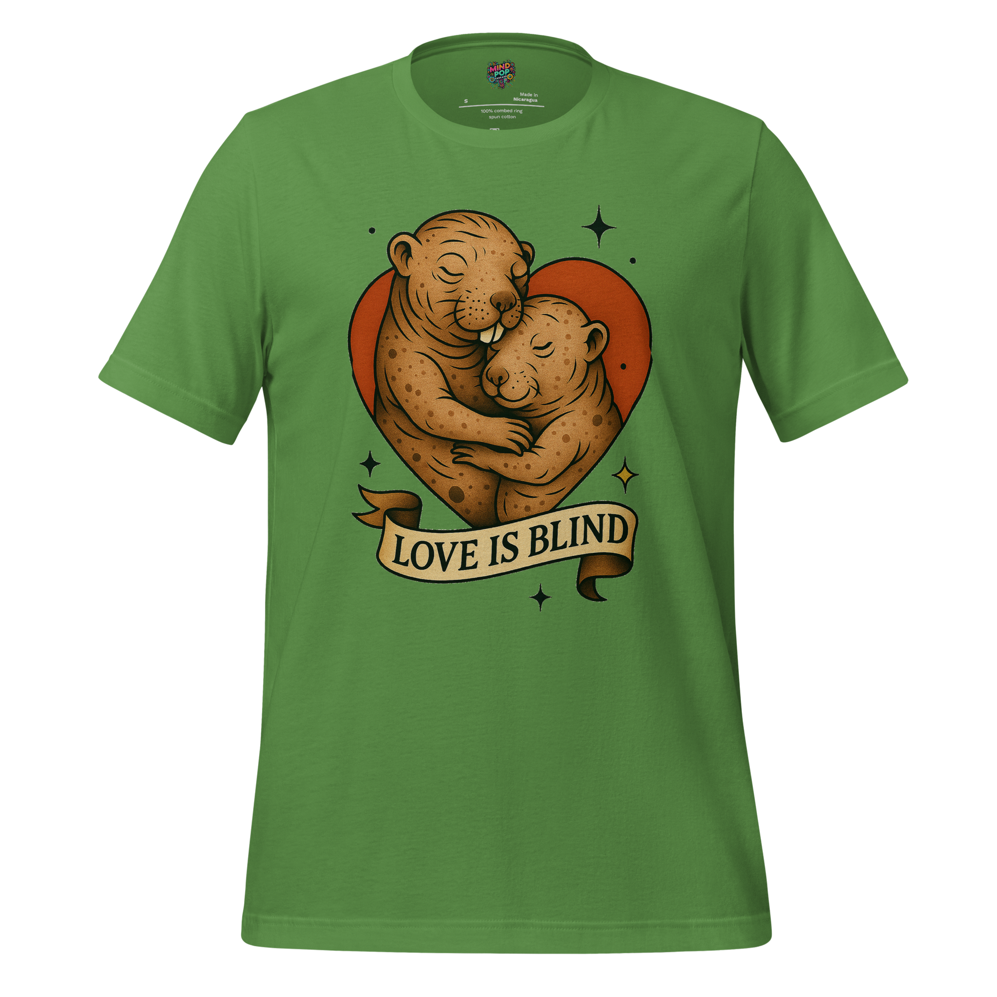 Love Is Blind Traditional Tattoo Cotton Shirt Leaf