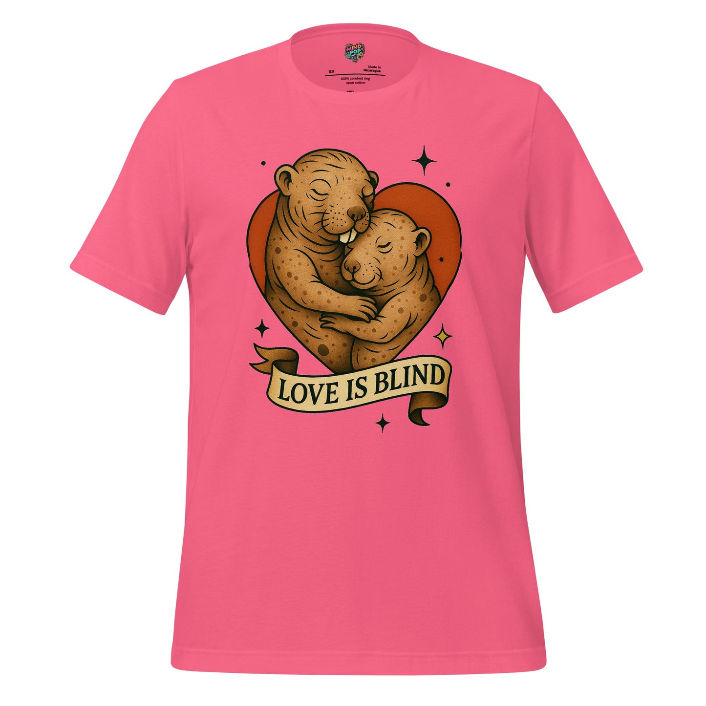 Love Is Blind Traditional Tattoo Cotton Shirt Charity Pink