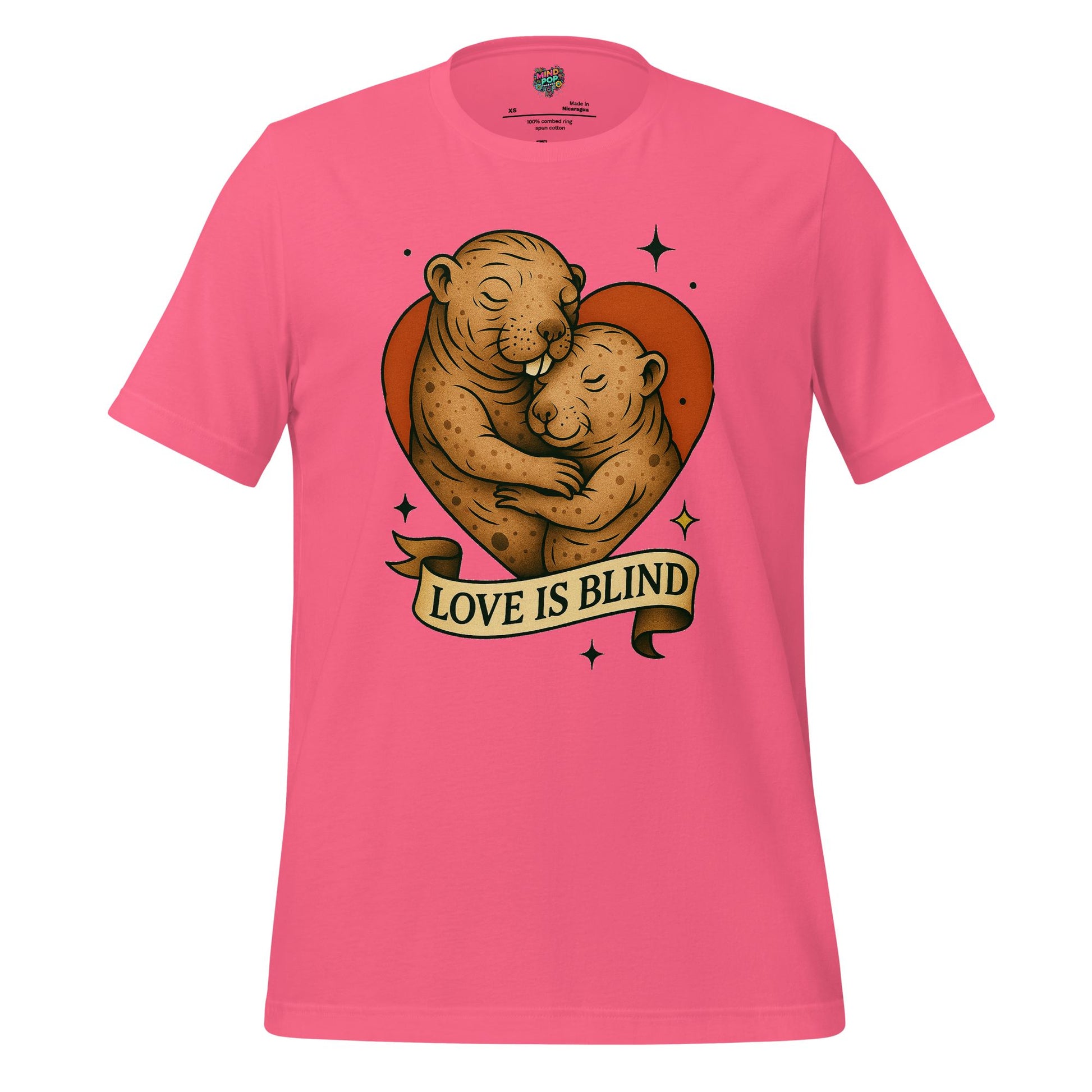 Love Is Blind Traditional Tattoo Cotton Shirt Charity Pink