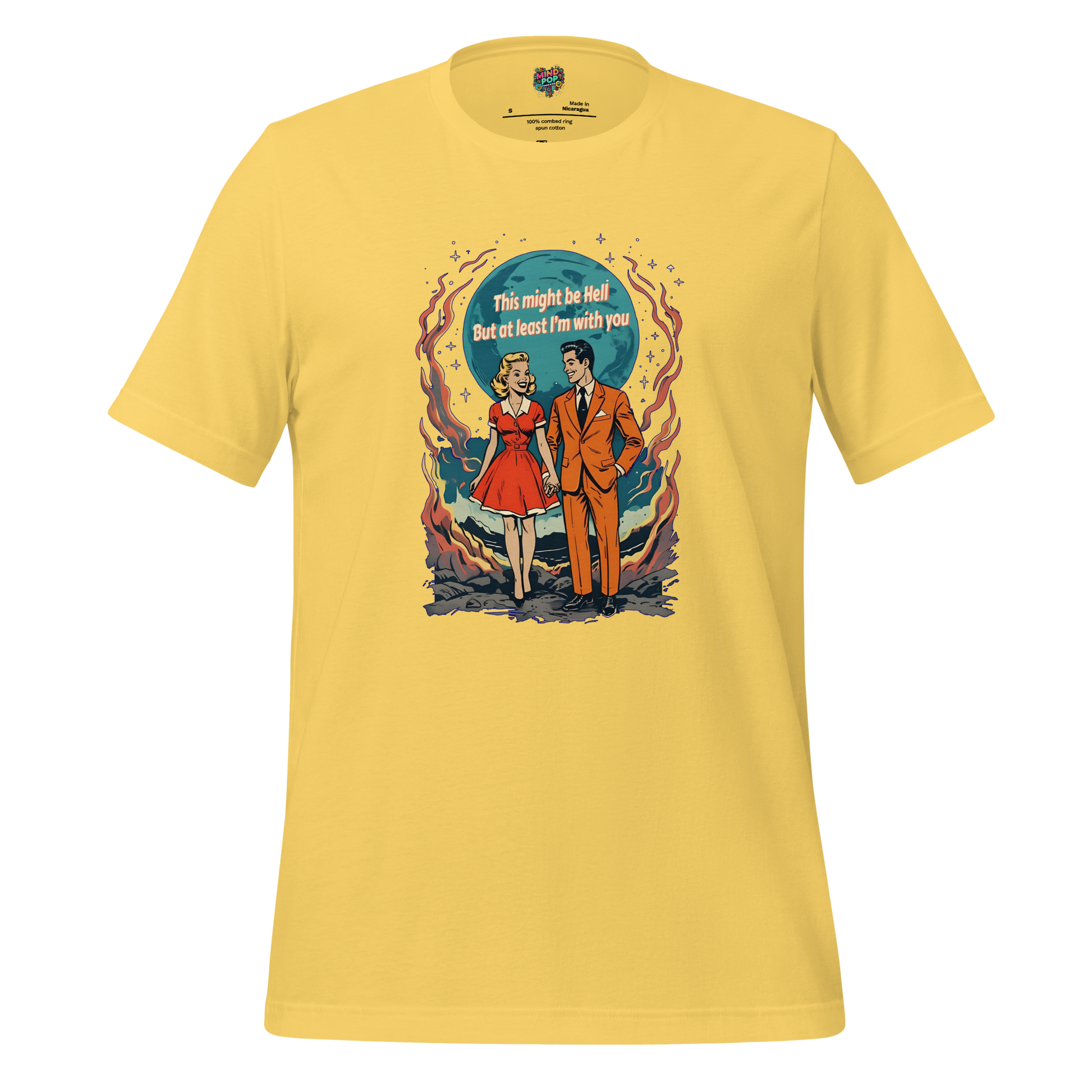 Love Is Hell Graphic Tee - 100% Cotton Yellow