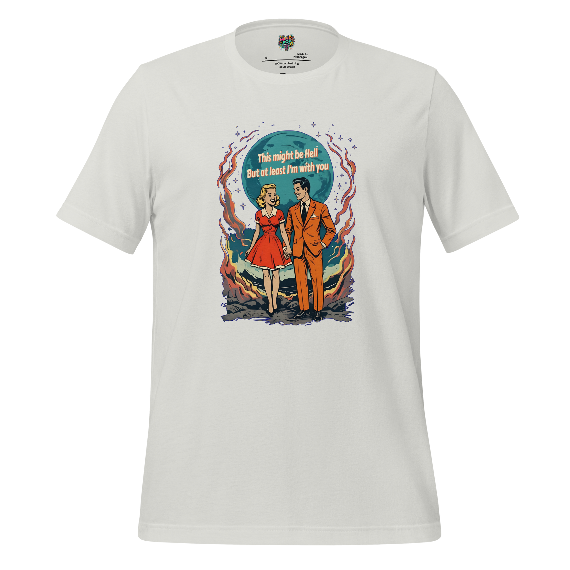 Love Is Hell Graphic Tee - 100% Cotton Silver