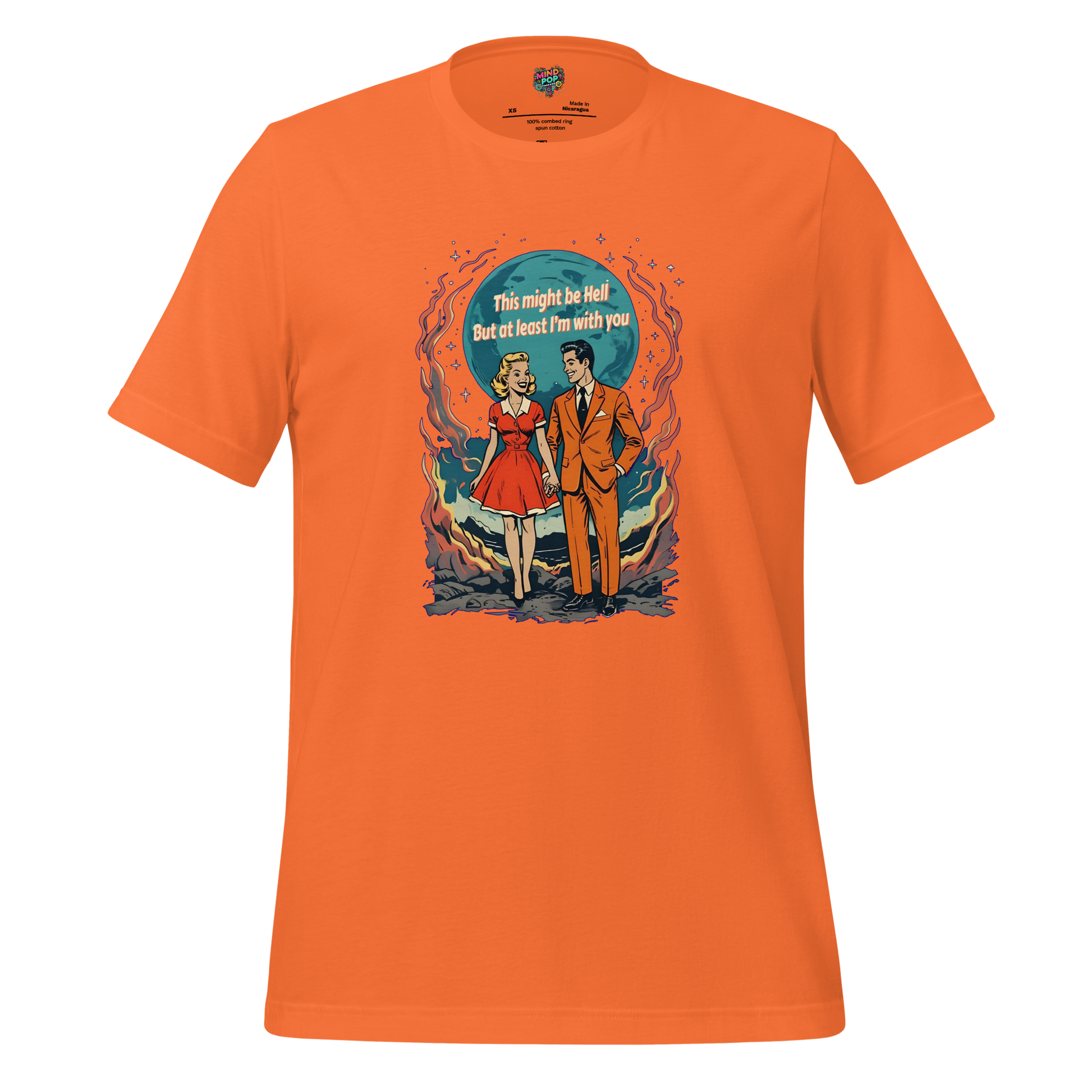 Love Is Hell Graphic Tee - 100% Cotton Orange
