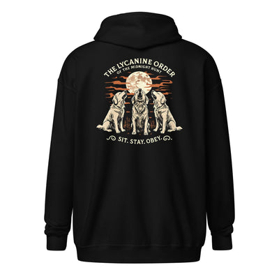 Lycanine Order: Midnight Hunt Werewolf Dog Zip-up Hoodie