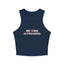 Me Time in Progress Yoga & Pilates fitted Micro-rib Racer tank Solid Navy Blend