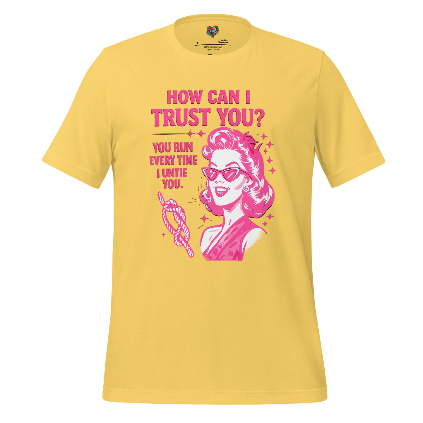 How Can I Trust You Shirt – Retro Sarcastic Graphic Tee Yellow