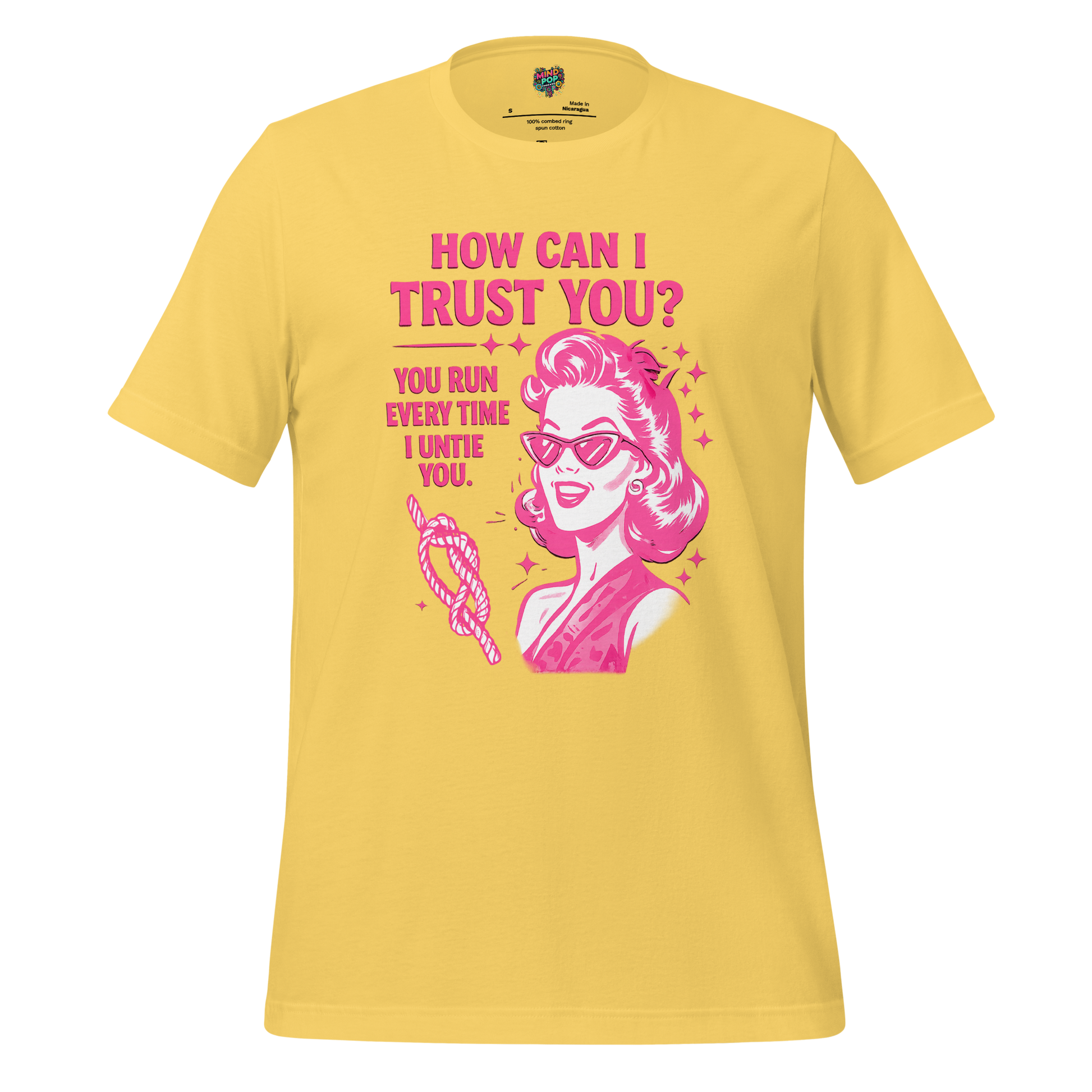 How Can I Trust You Shirt – Retro Sarcastic Graphic Tee Yellow