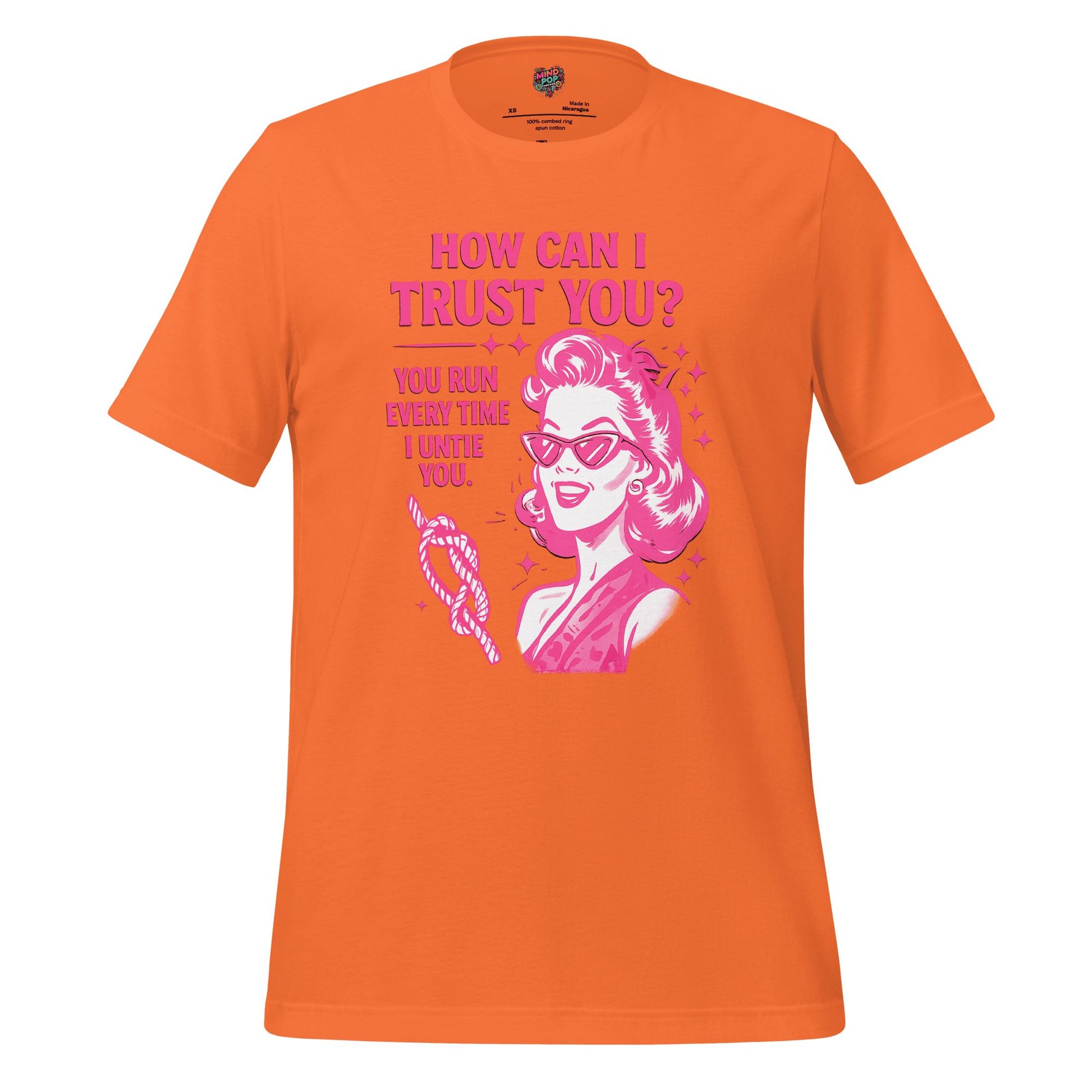 How Can I Trust You Shirt – Retro Sarcastic Graphic Tee Orange