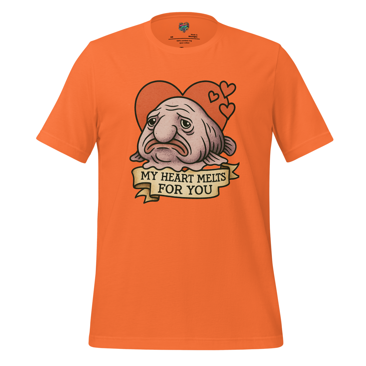 Heart Melts For You - Blobfish Tee Orange