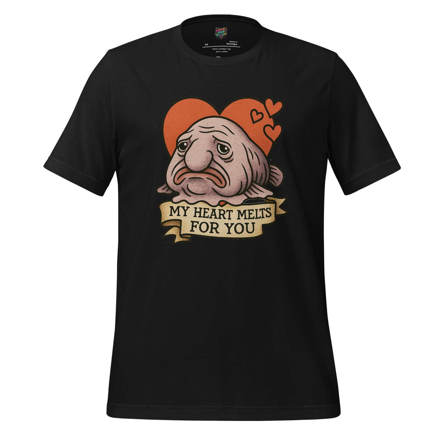 Heart Melts For You - Blobfish Tee Vintage Black