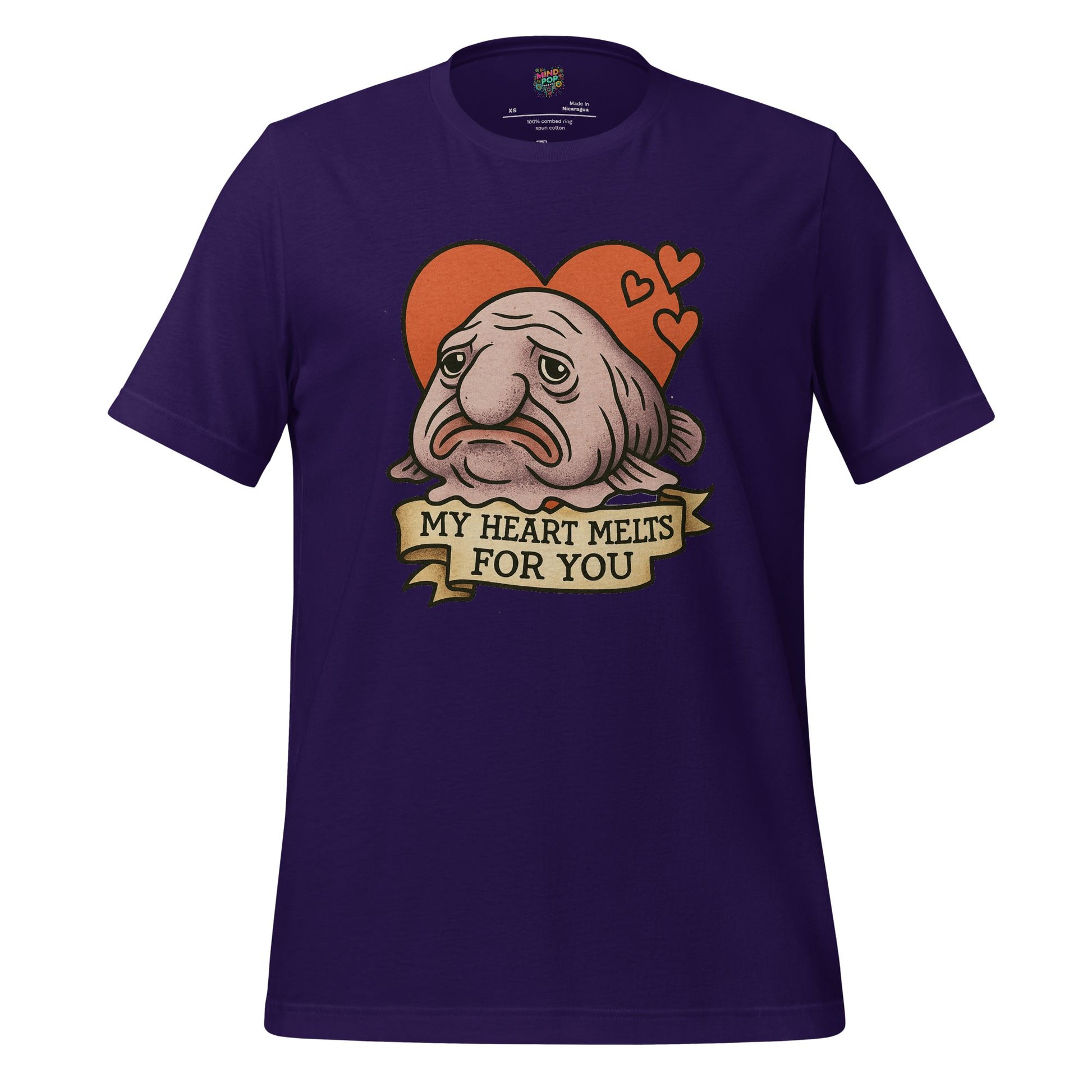 Heart Melts For You - Blobfish Tee Team Purple