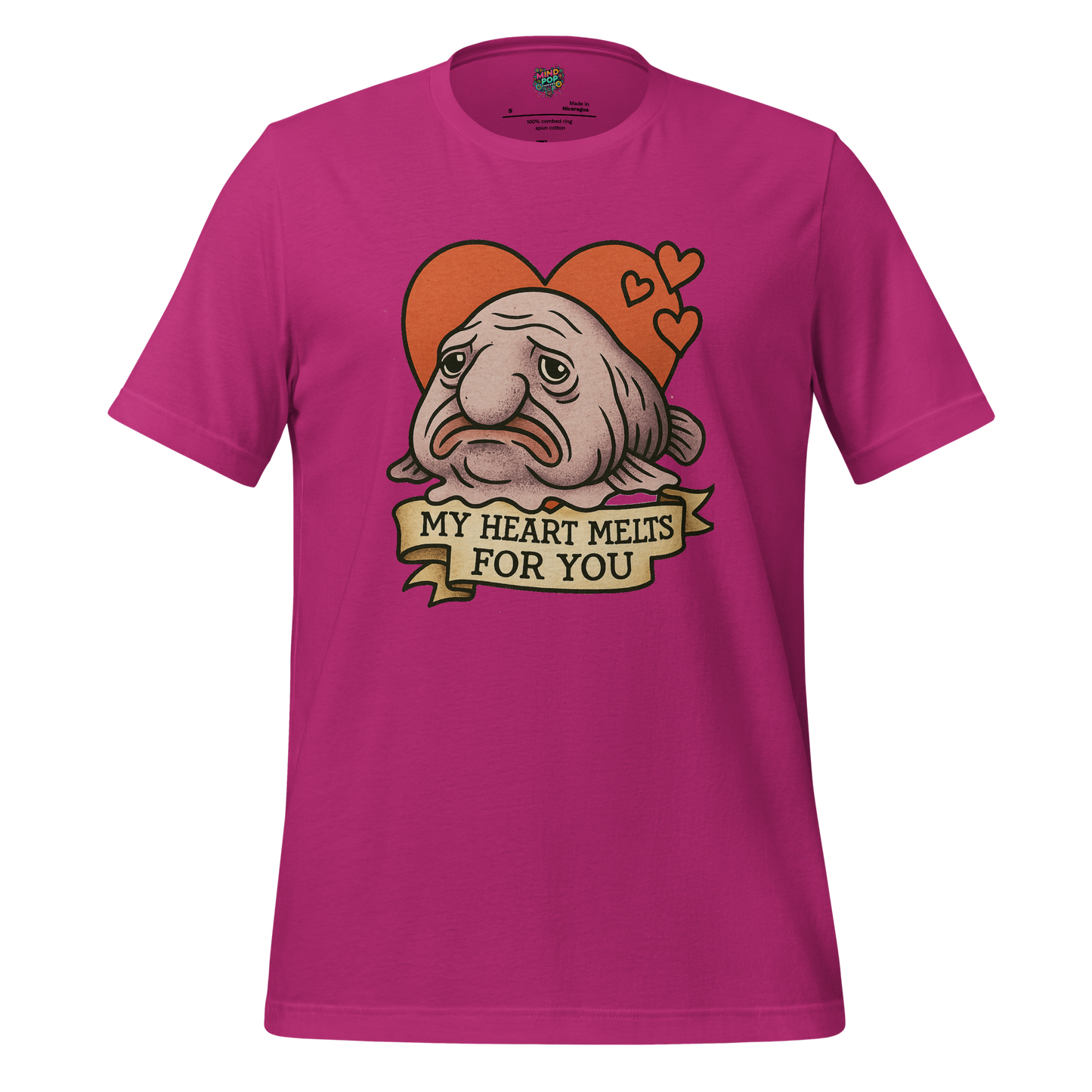 Heart Melts For You - Blobfish Tee Berry