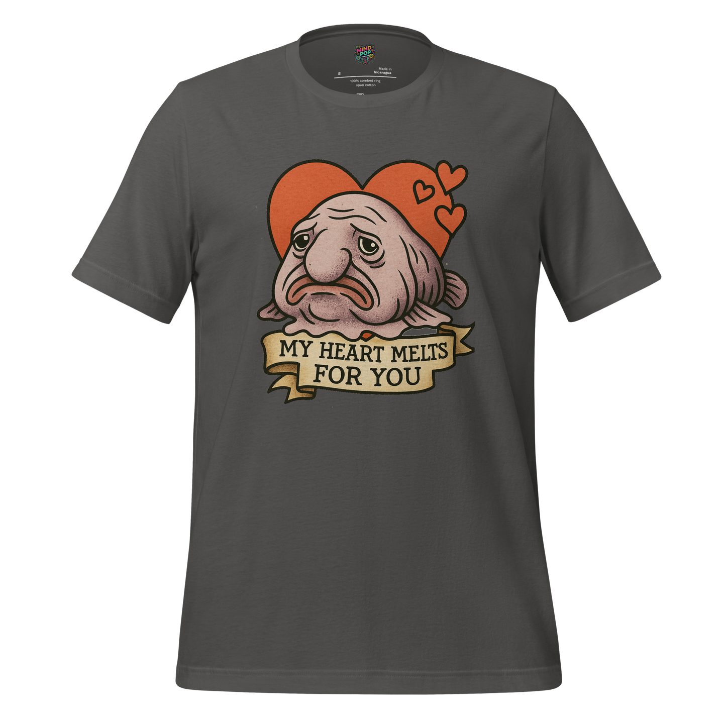Heart Melts For You - Blobfish Tee Asphalt