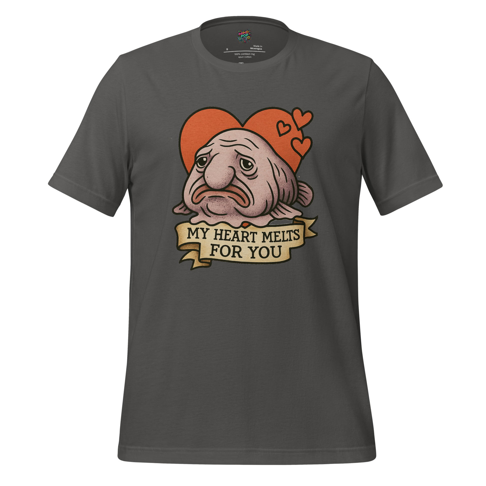 Heart Melts For You - Blobfish Tee Asphalt