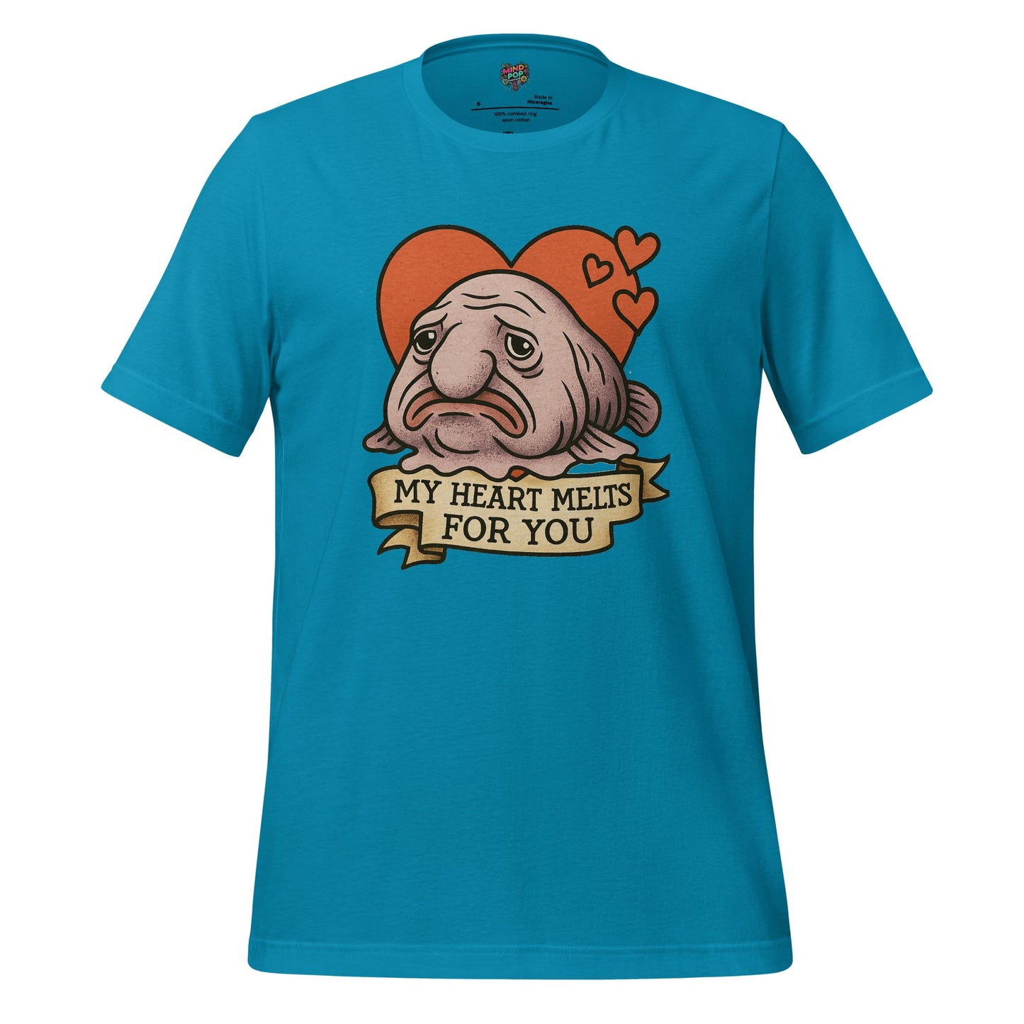 Heart Melts For You - Blobfish Tee Aqua