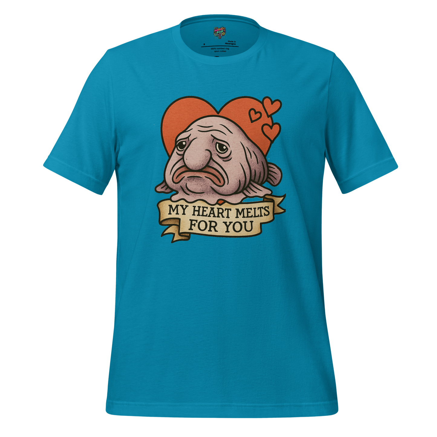 Heart Melts For You - Blobfish Tee Aqua