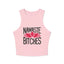Namaste Botches Yoga & Pilates fitted Micro-rib Racer tank Solid Pink Blend