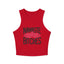 Namaste Botches Yoga & Pilates fitted Micro-rib Racer tank Solid Red Blend