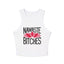 Namaste Botches Yoga & Pilates fitted Micro-rib Racer tank Solid White Blend