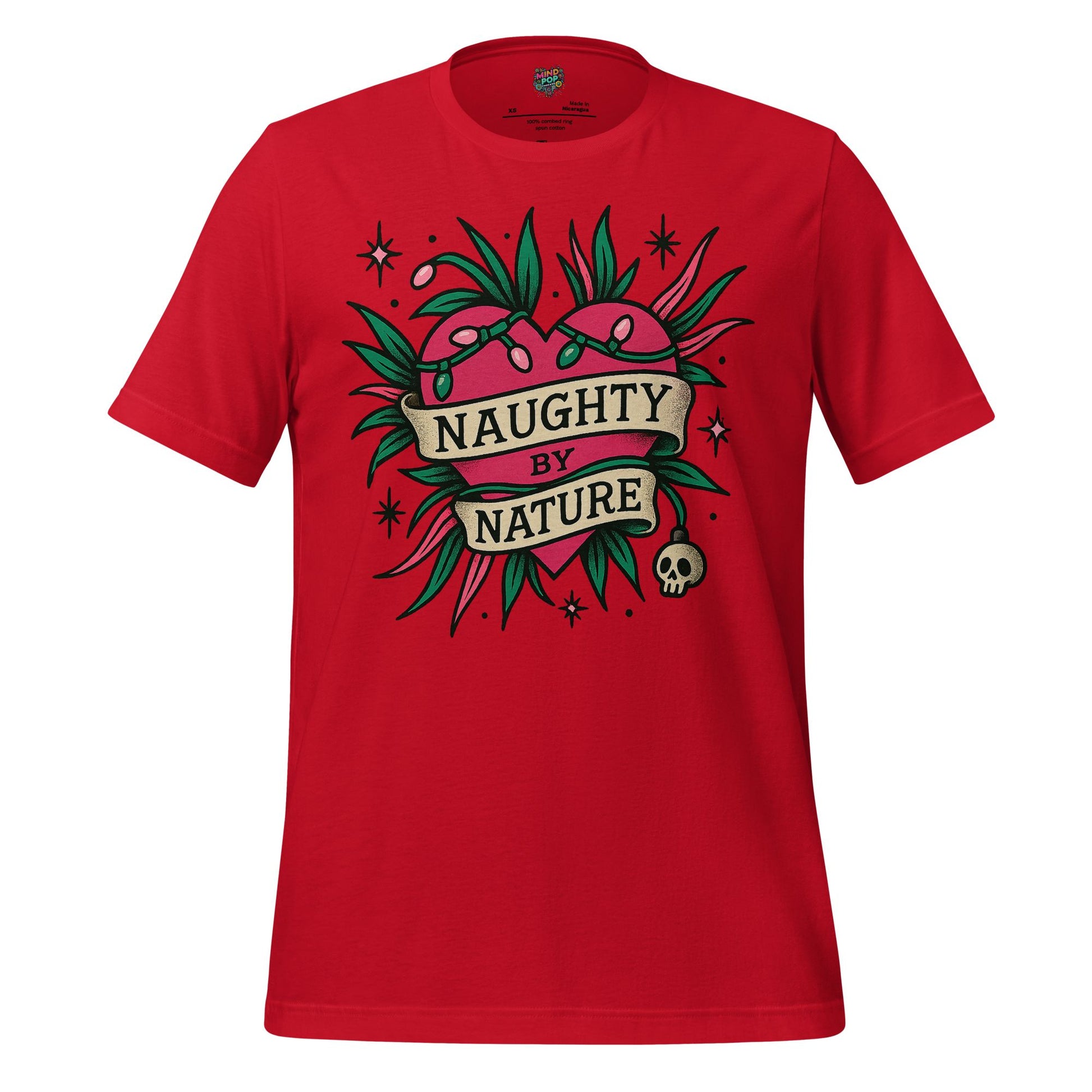 Naughty By Nature – Retro Tattoo Holiday Heart Design Red