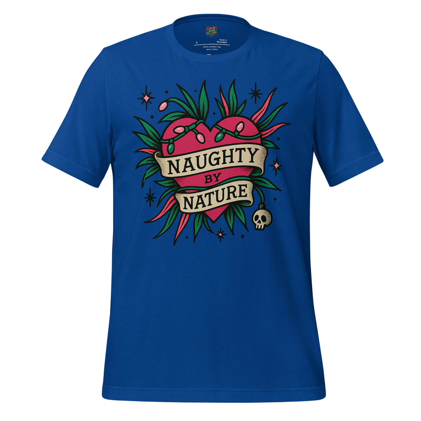 Naughty By Nature – Retro Tattoo Holiday Heart Design True Royal