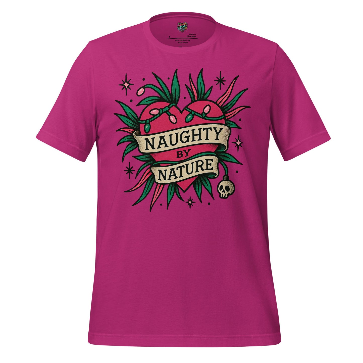 Naughty By Nature – Retro Tattoo Holiday Heart Design Berry