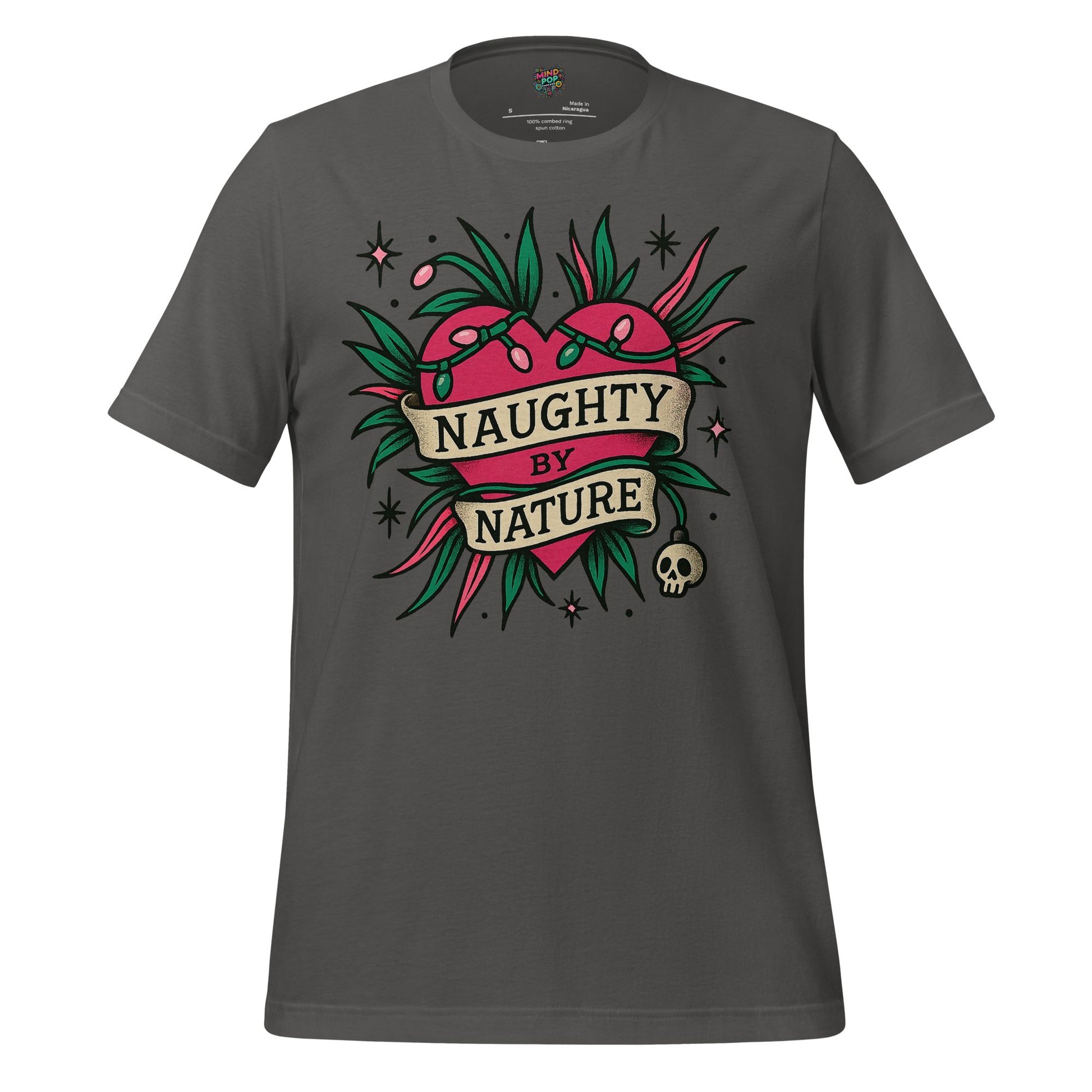 Naughty By Nature – Retro Tattoo Holiday Heart Design Asphalt