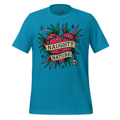 Naughty By Nature – Retro Tattoo Holiday Heart Design Aqua