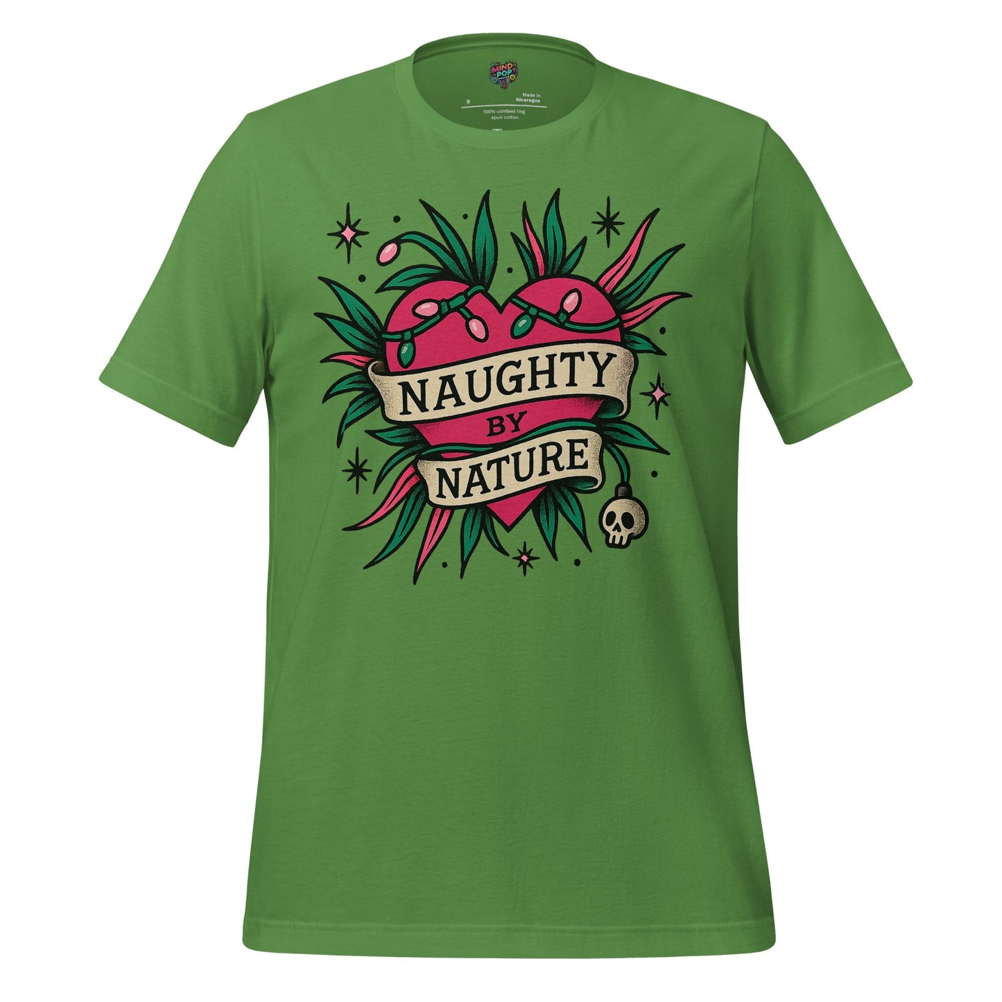 Naughty By Nature – Retro Tattoo Holiday Heart Design Leaf