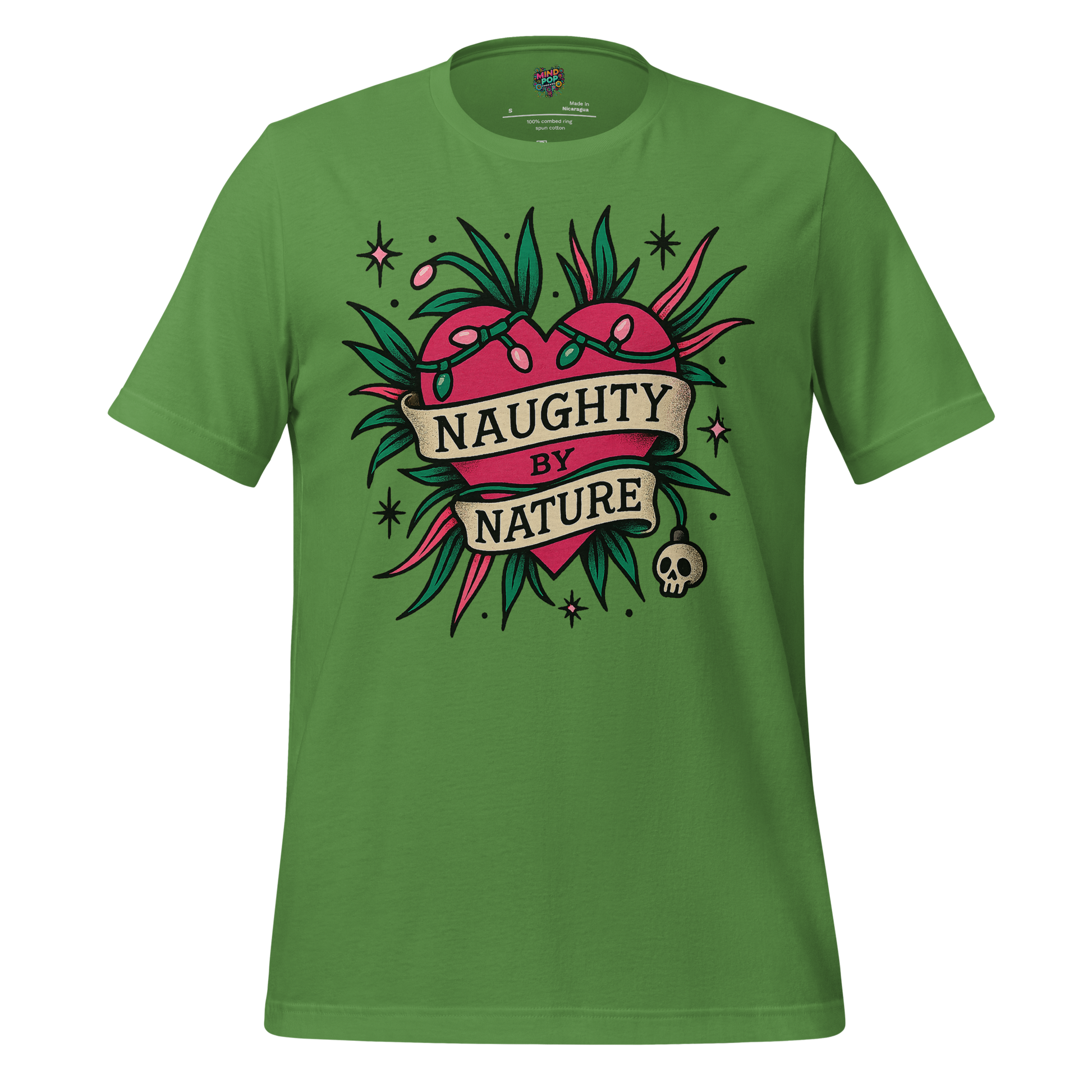 Naughty By Nature – Retro Tattoo Holiday Heart Design Leaf