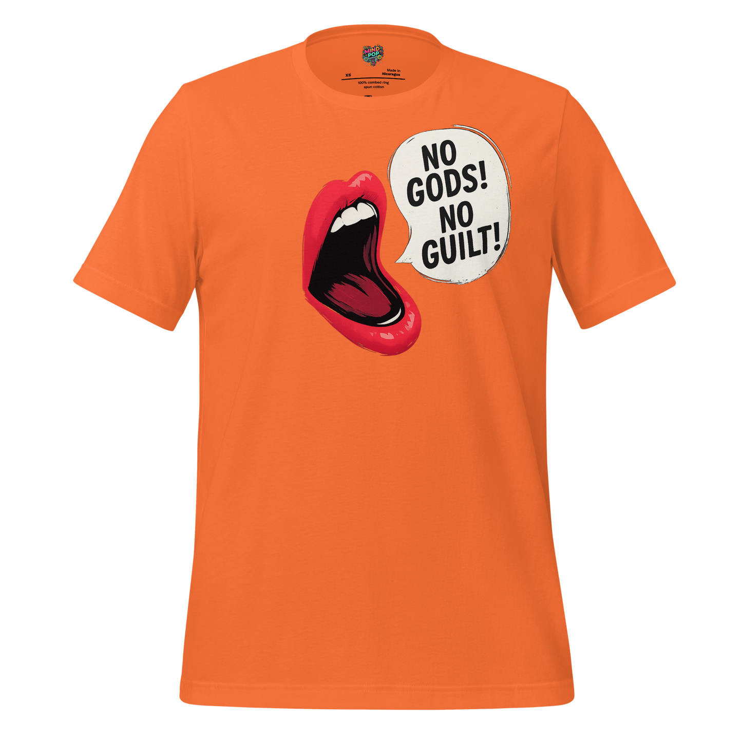No Gods! No Guilt! Shirt Orange