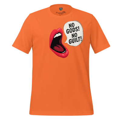 No Gods! No Guilt! Shirt Orange