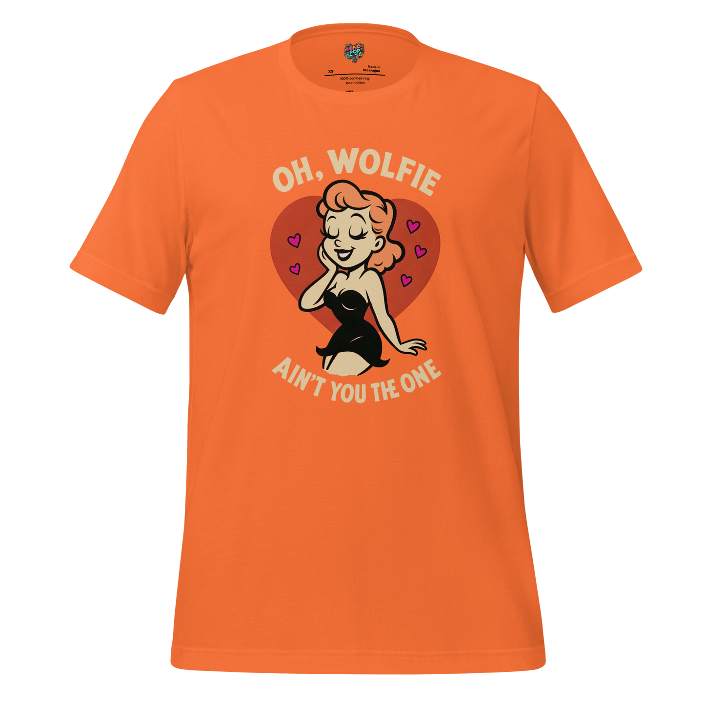 Oh Wolfie - Vintage Cartoon Graphic Orange