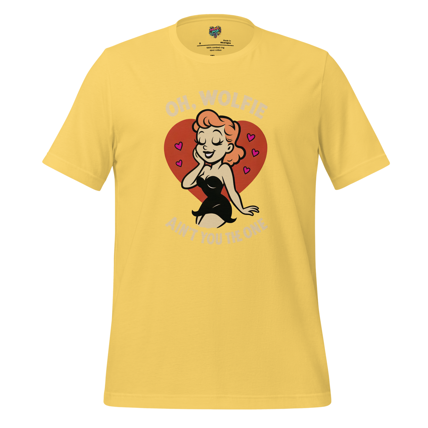 Oh Wolfie - Vintage Cartoon Graphic Yellow