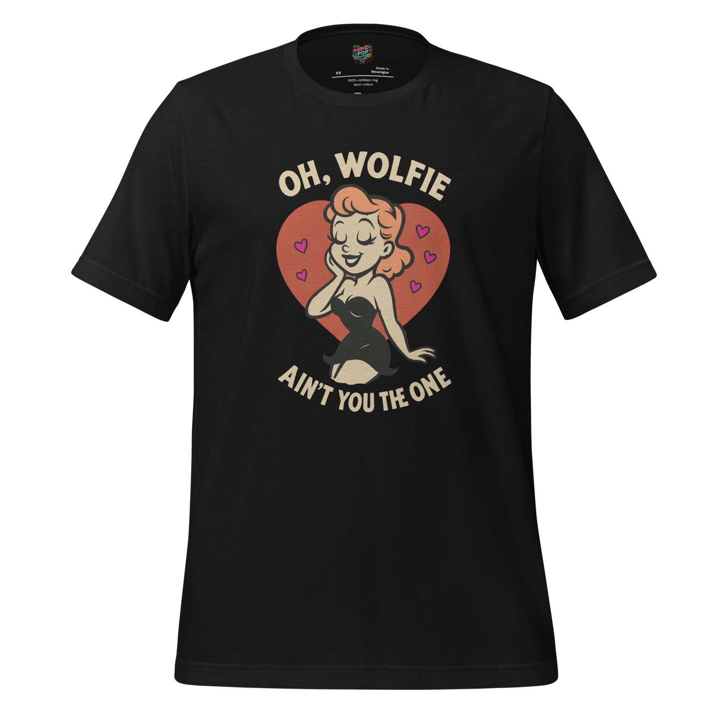 Oh Wolfie - Vintage Cartoon Graphic Vintage Black